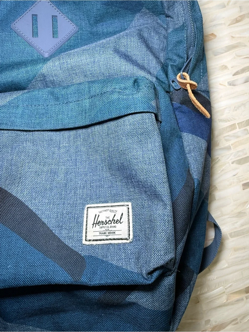 Herschel Supply Company Blue Patterned Canvas Backpack